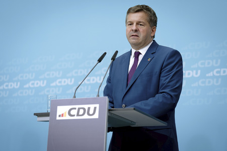 Pressekonferenz der CDU zur Wahl in Sachsen-Anhalt in Berlin