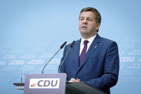 Pressekonferenz der CDU zur Wahl in Sachsen-Anhalt in Berlin