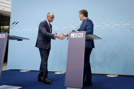 Pressekonferenz der CDU zur Wahl in Sachsen-Anhalt in Berlin