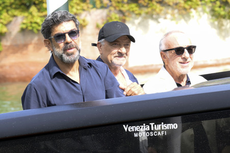 Ankunft von Pierfrancesco Favino, Giovanni Veronesi und Silvio Orlando am Hotel Excelsior, Internationale Filmfestspiele von Venedig 2026