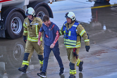 Flugunfall-Übung auf dem Hannover Airport