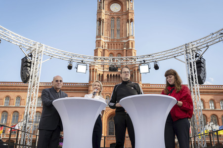 Wahlkampfabschluss der Partei Die Linke zur Abgeordnetenhauswahl 2026 in Berlin
