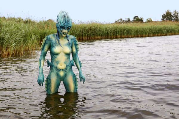 GEEK ART: See-Kreatur / Sea Creature Bodypainting
