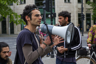 Refugees Demonstration vom Pariser Platz zum Kanzleramt, Berlin