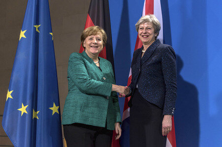 Pressekonferenz mit Angla Merkel und Theresa May in Berlin