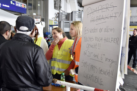 Ankunft der Flüchtlinge am Hauptbahnhof München