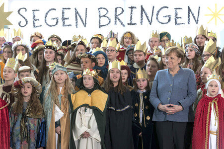 Angela Merkel empfängt die Sternsinger in Berlin
