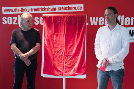Plakatpräsentation der Linken in Berlin