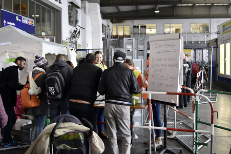 Ankunft der Flüchtlinge am Hauptbahnhof München