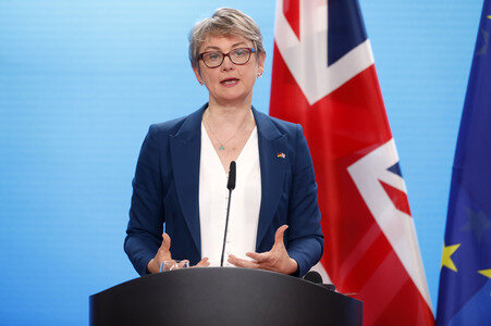 Pressekonferenz mit Johann Wadephul und Yvette Cooper in Berlin