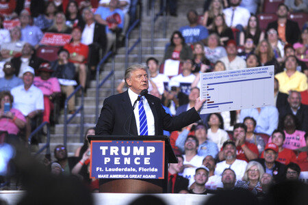 Wahlkampfveranstaltung von Donald Trump un Sunrise