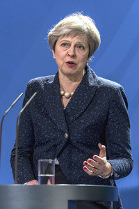Pressekonferenz mit Angla Merkel und Theresa May in Berlin