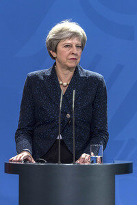 Pressekonferenz mit Angla Merkel und Theresa May in Berlin