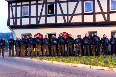 Gegen-Demo in Schneeberg