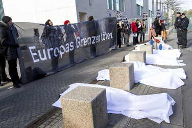 Campact-Aktion 'Europas Grenzen töten', Berlin