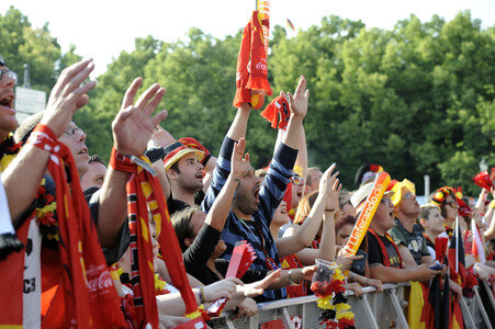 Fanmeile beim UEFA-Fußball-Europameisterschaft 2016 Spiel Deutschland gegen Nordirland in Berlin