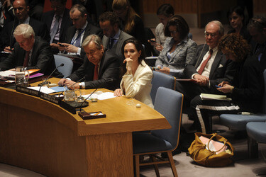 Angelina Jolie bei einer Sitzung des UN-Sicherheitsrates, New York