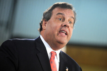 Chris Christie trifft Sandy-geschädigte Hausbesitzer, Manahawkin