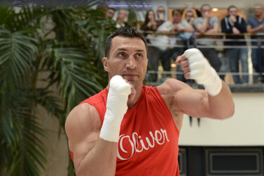 Wladimir Klitschko trainiert im Einkaufszentrum, Oberhausen