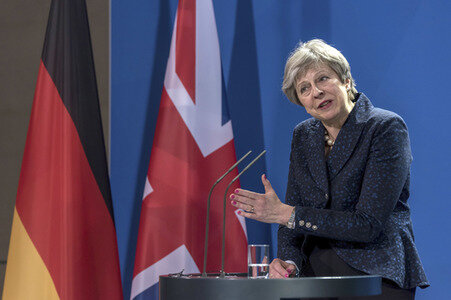 Pressekonferenz mit Angla Merkel und Theresa May in Berlin