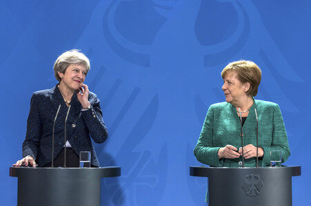 Pressekonferenz mit Angla Merkel und Theresa May in Berlin