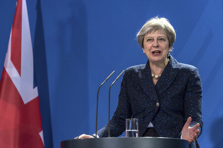 Pressekonferenz mit Angla Merkel und Theresa May in Berlin