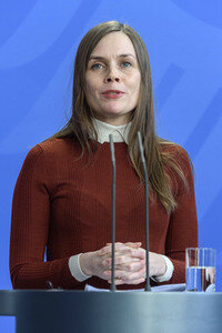 Pressekonferenz mit Angla Merkel und Katrin Jakobsdóttir in Berlin