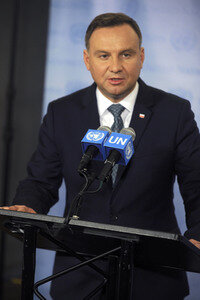 UN-Pressekonferenz  mit Andrzej Duda in New York