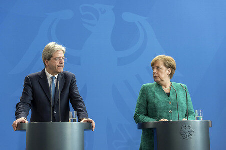 Pressekonferenz mit Angla Merkel und Paolo Gentiloni in Berlin