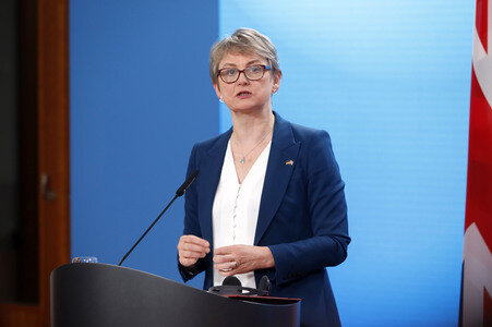 Pressekonferenz mit Johann Wadephul und Yvette Cooper in Berlin