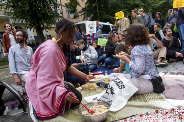 Demonstrationen gegen Räumung der besetzten Gerhart-Hauptmann-Schule, Berlin