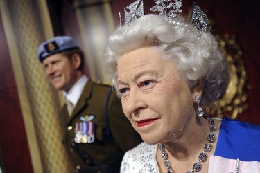 Wax Figuren der britischen Royals bei Madame Tussauds, New York