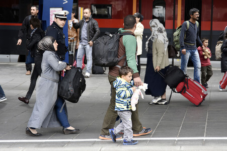 Ankunft der Flüchtlinge am Hauptbahnhof München
