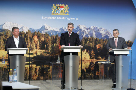 Pressekonferenz von Markus Söder in München