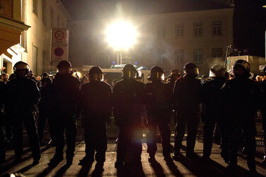 Gegen-Demo in Schneeberg