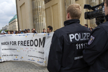 Refugees Demonstration vom Pariser Platz zum Kanzleramt, Berlin