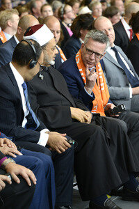 De Maizière und al-Tayyeb auf dem 36. Deutschen Evangelischen Kirchentag in Berlin