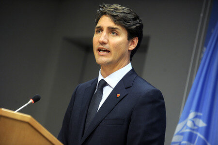 UN-Pressekonferenz  mit Justin Trudeau in New York