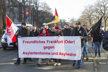 Neonazi Demonstration gegen Flüchtlingsheime, Frankfurt/Oder