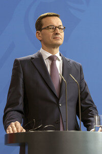 Pressekonferenz mit Angla Merkel und Mateusz Morawiecki in Berlin
