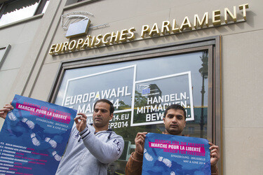 Refugees Demonstration vom Pariser Platz zum Kanzleramt, Berlin
