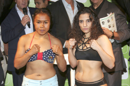 Offizielles Wiegen zum Box WM Kampf Susi Kentikian vs. Susana Cruz Perez