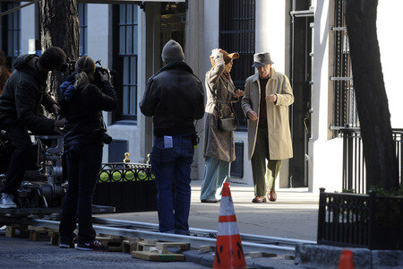 Woody Allen bei Dreharbeiten in New York
