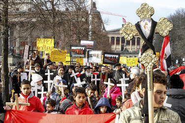 Gedenkdemo für die vom IS ermordeten ägyptischen Christen, Berlin
