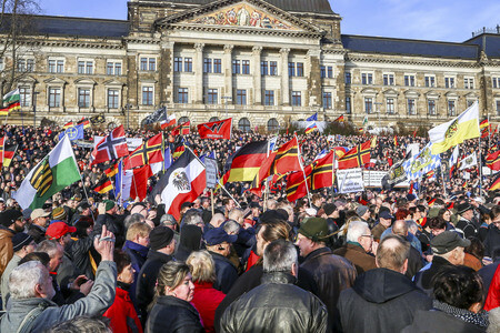 Pegida Großkundgebung in Dresden