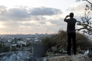 Die Aussicht auf Gaza City im Gazastreifen
