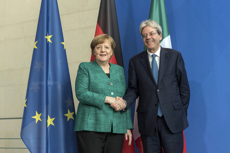 Pressekonferenz mit Angla Merkel und Paolo Gentiloni in Berlin