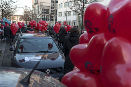 Autokorso für die Freilassung von Deniz Yücel in Berlin