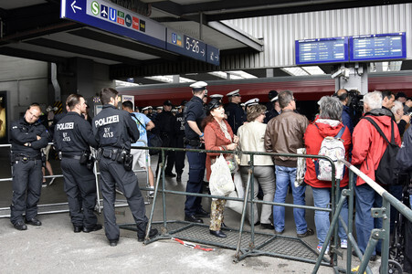 Ankunft der Flüchtlinge am Hauptbahnhof München