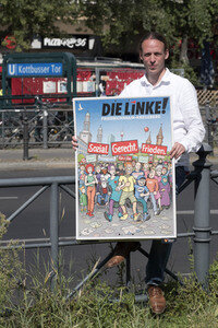 Plakatpräsentation der Linken in Berlin